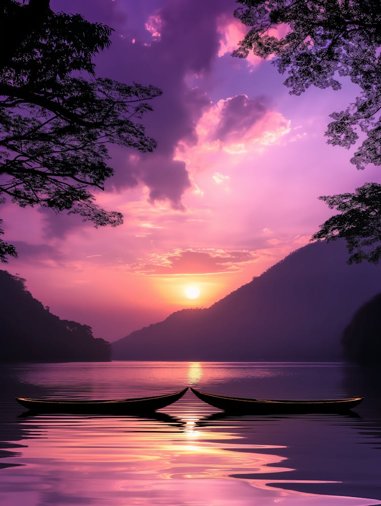 Coucher de soleil sur le lac 1