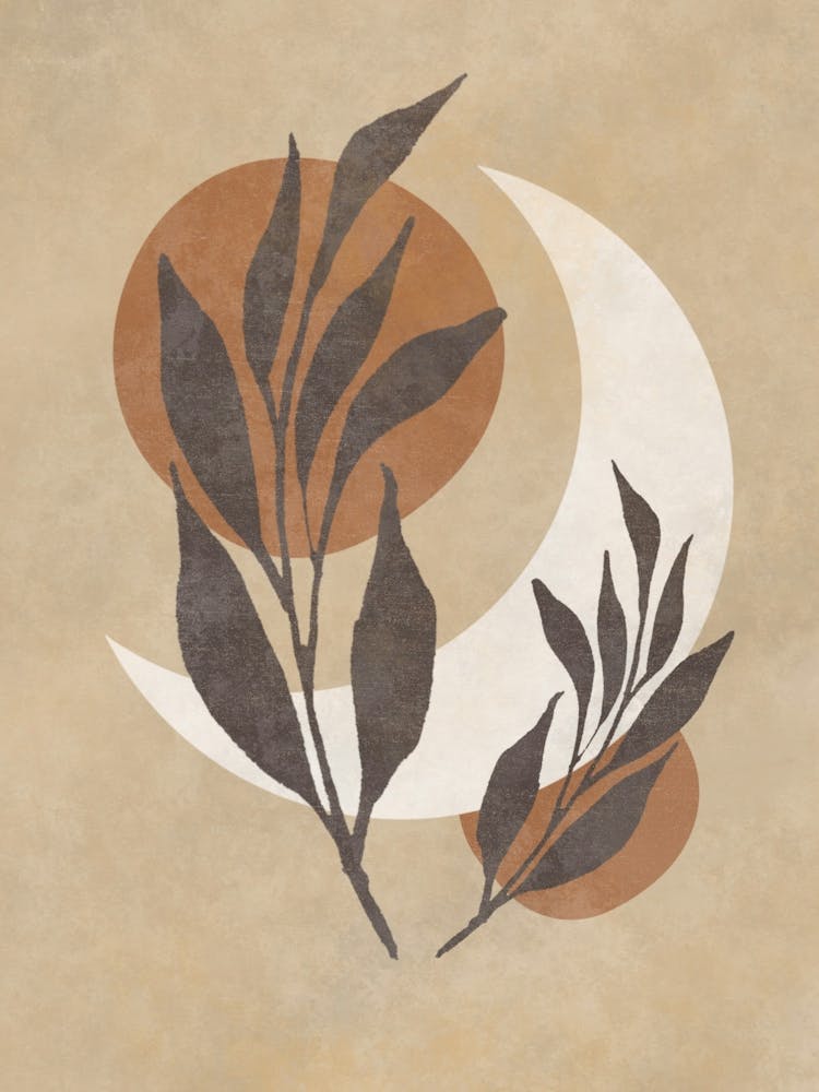 Moon And Leaves