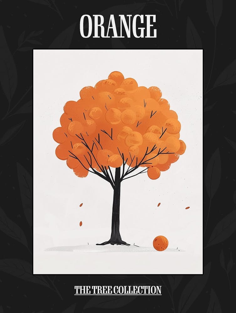 Orange Tree Pixel Illustration 1 Poster