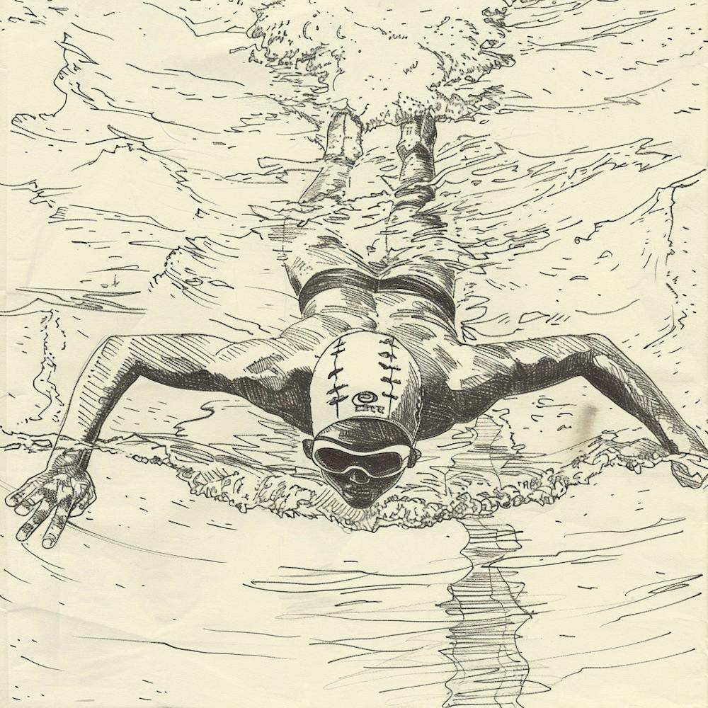 A Swimmer In A Pool Hand Drawn Sketch Illustrati 1718672202 1