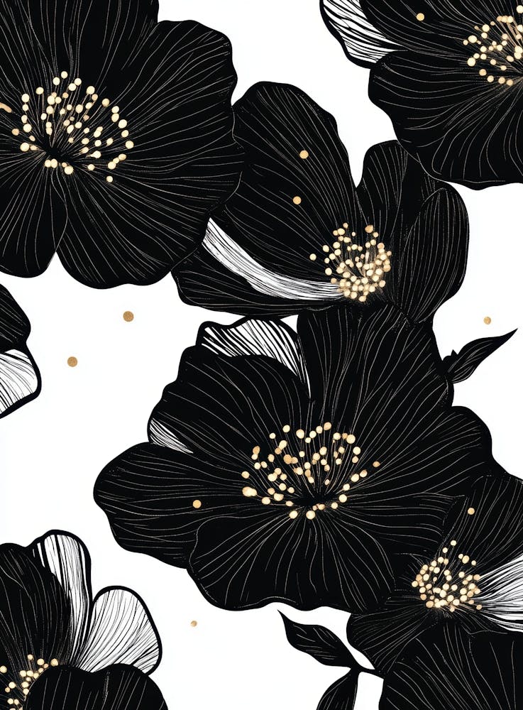 Schwarz-Goldene Blumen 14