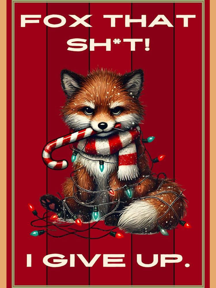 Funny Christmas Red Fox