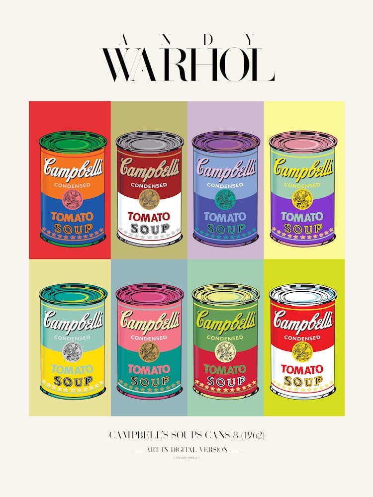 Eight pack soups Poster |Pop Art Digital. Vector creation | Pop Art World 2025