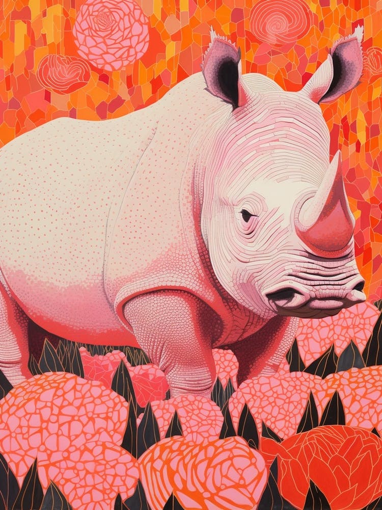 Wavy Lines Pink & Orange Dotty Rhino 4