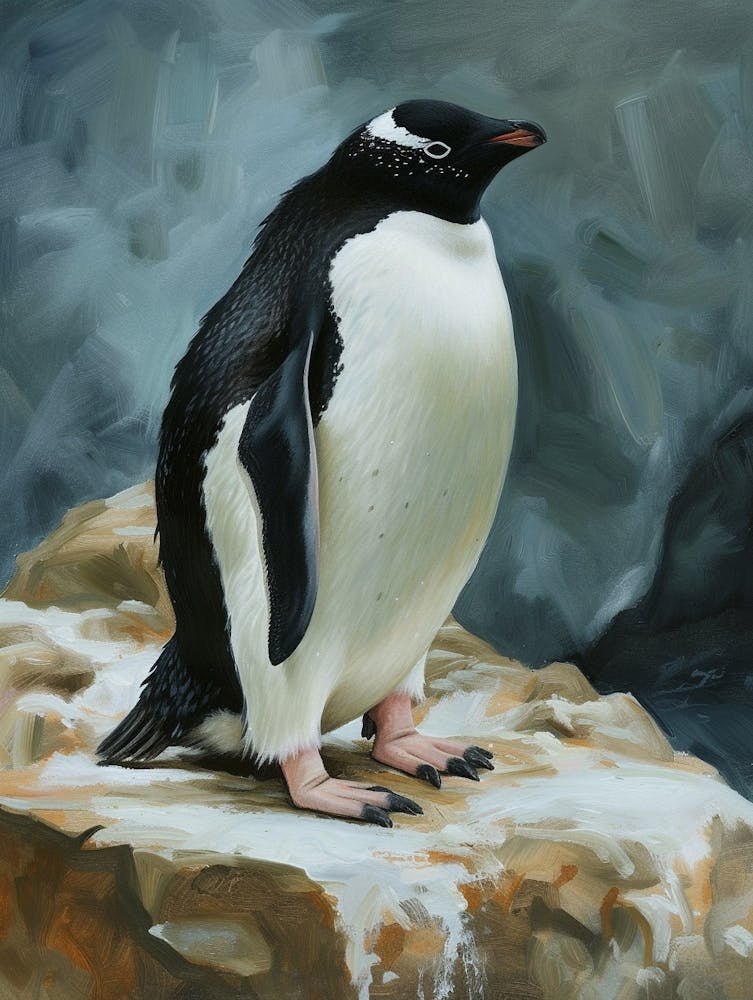 Adlie Penguin Laurie Island Oil Painting 3