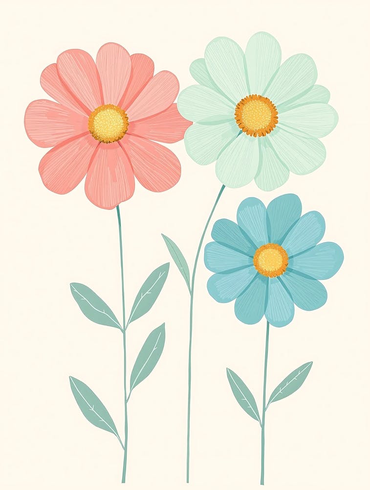 Tranquil Garden Botanicals in Soft Pastel Hues