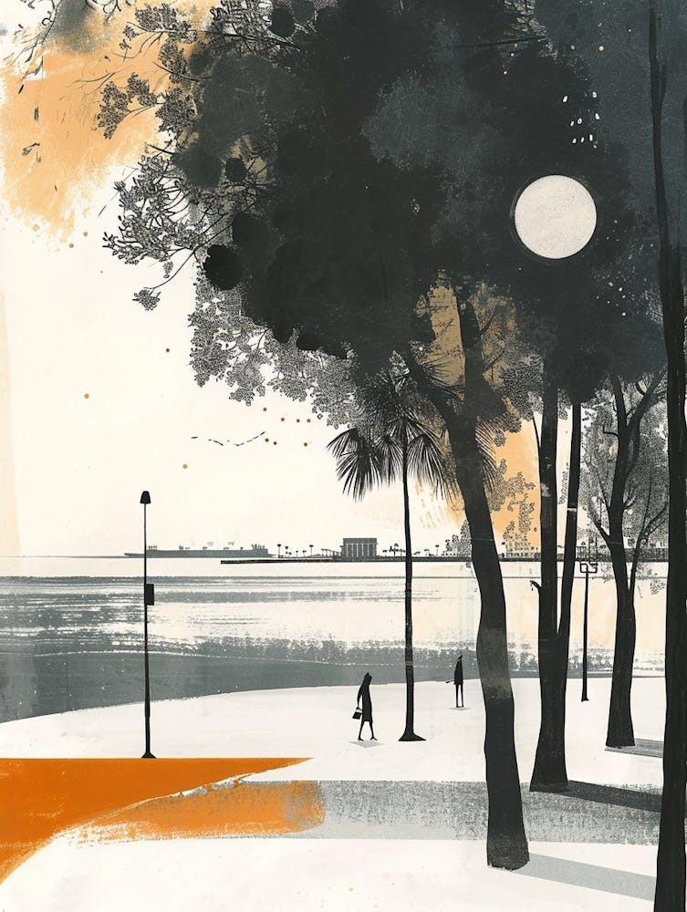 Stadtpark Retro-Lithografie 4