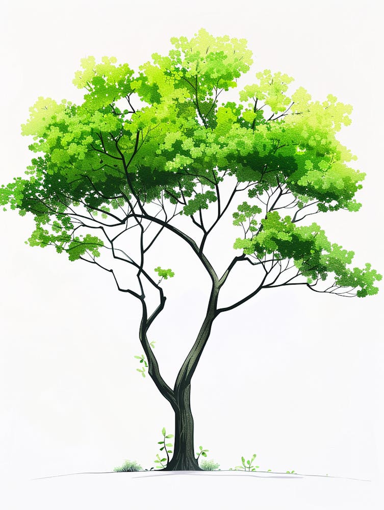 Lime Tree Pixel Illustration 4