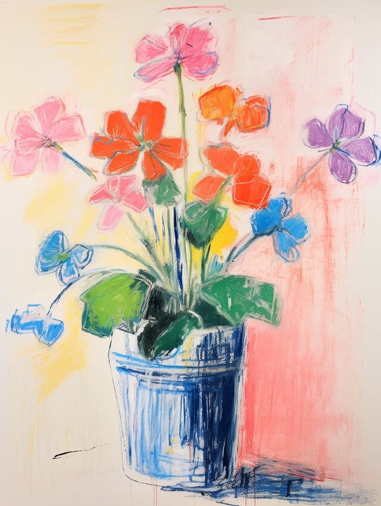 Flower Painting Fauvist Style Geranium 1