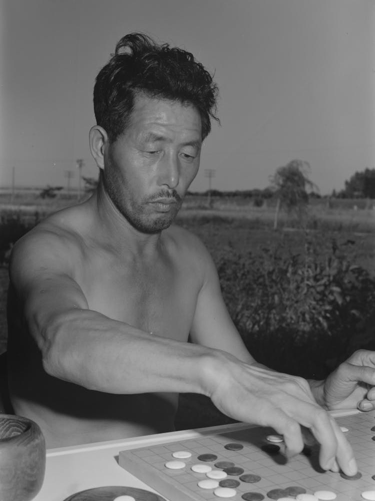 Twin Falls, Idaho, Fsa (Farm Security Administration) Farm Workers Camp, Japanese Farm Workers Play Game Of