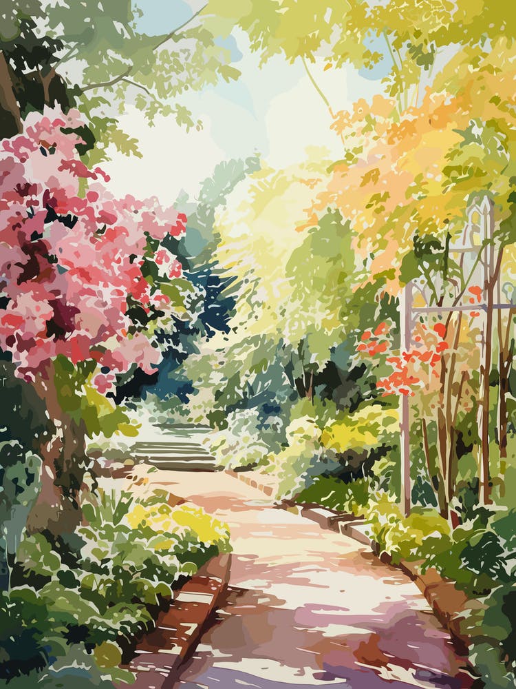 Giverny Gardens Frankreich Aquarell 1