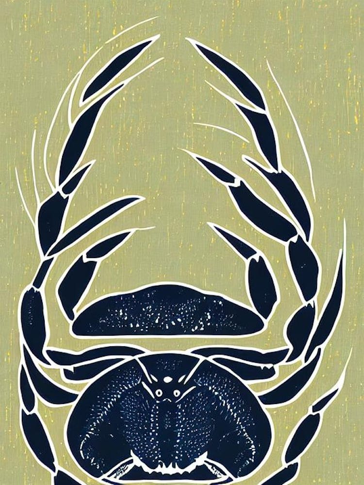 Blue Crab II Linocut