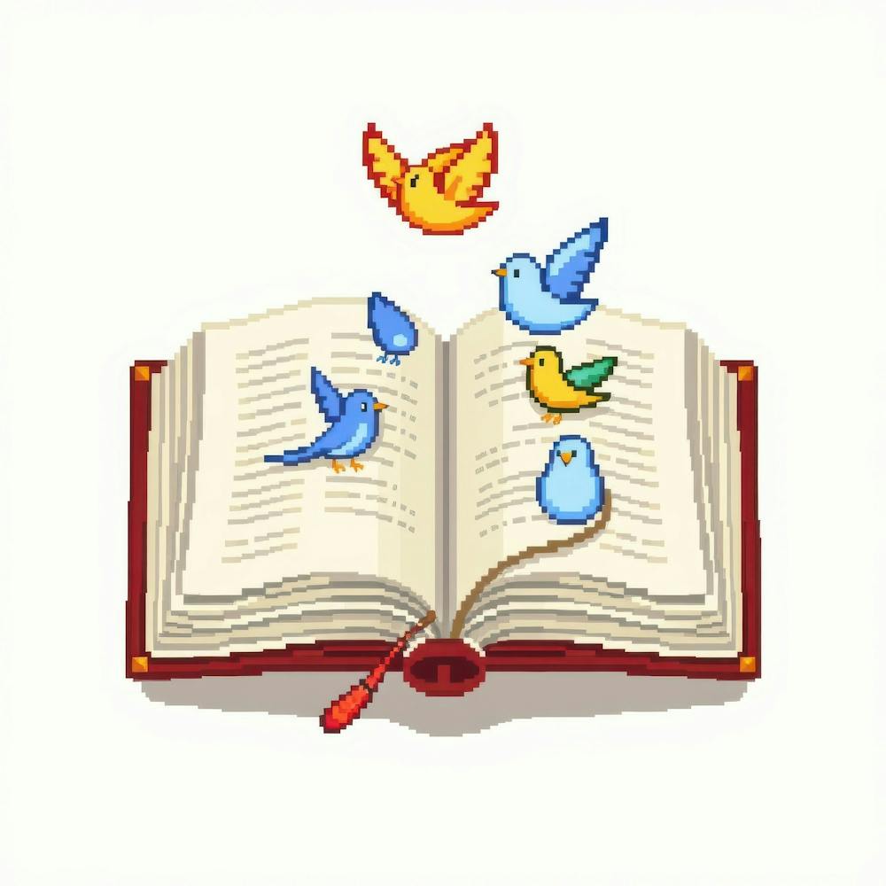 Open Book With Birds 1