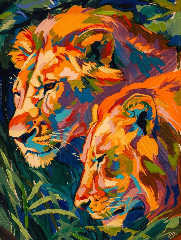 Transvaal Lion Rituals Fauvist Painting 3