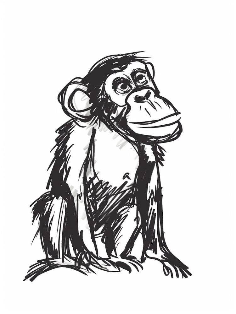 B&W Chimpanzee