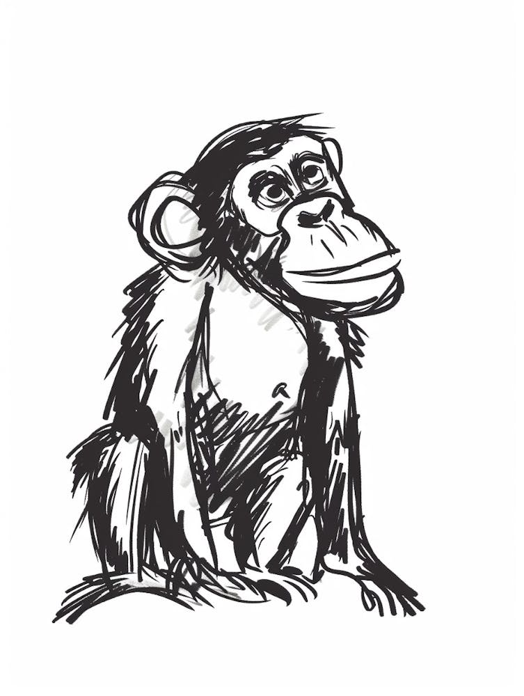 B&W Chimpanzee