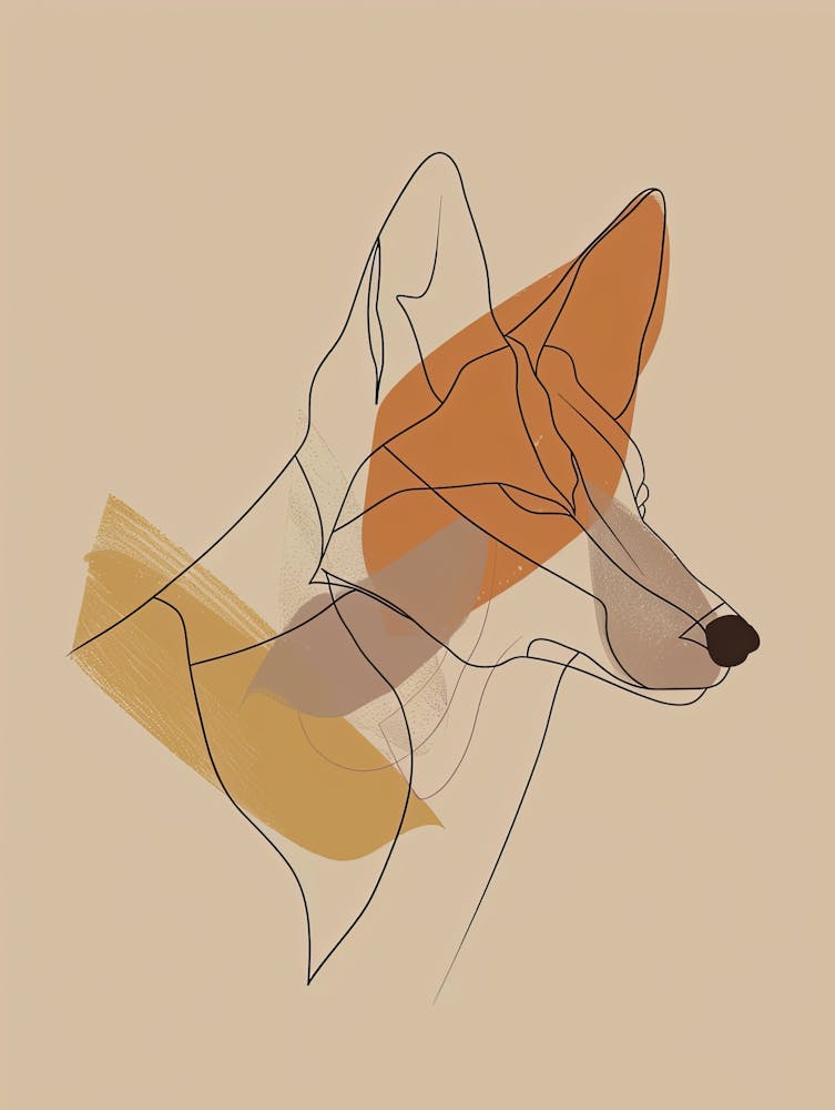 Fox - Boho, Line Art