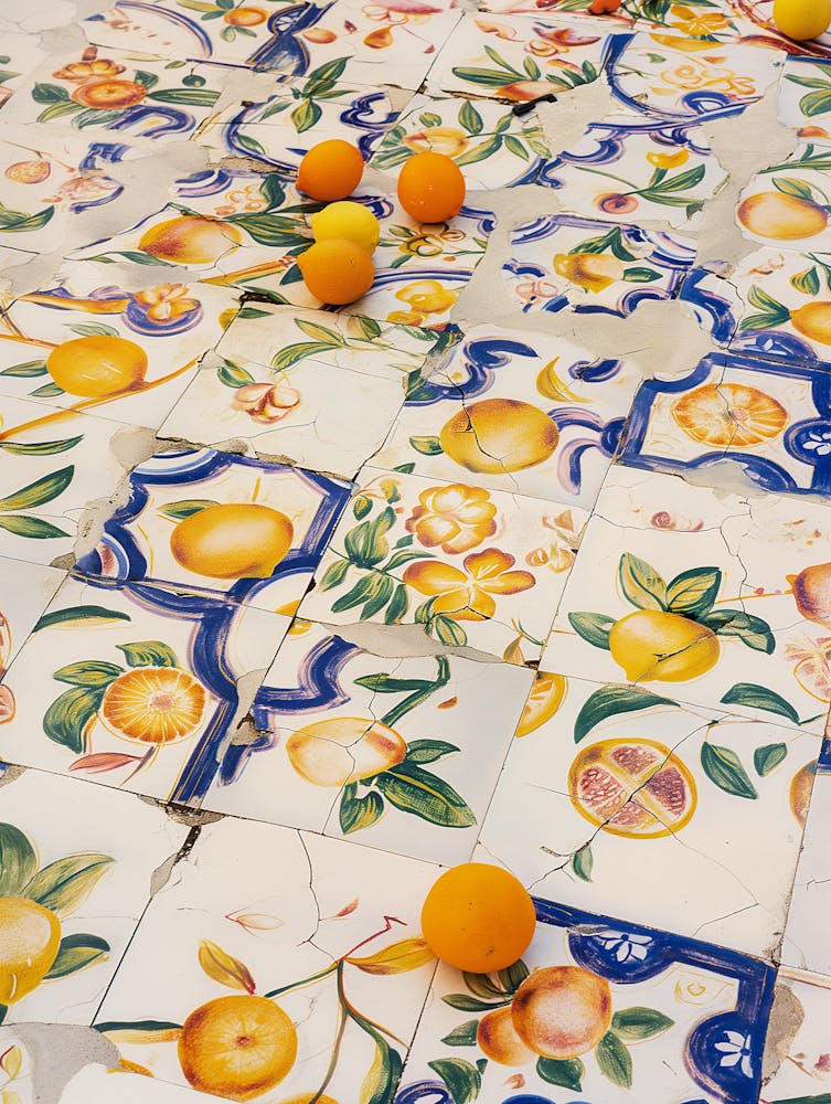 Oranges On Tile
