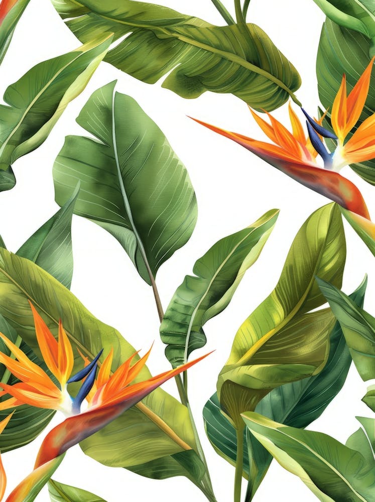 Bird Of Paradise Seamless Pattern 7