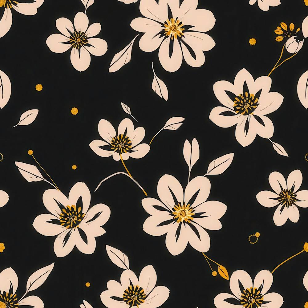 Black And White Floral Print