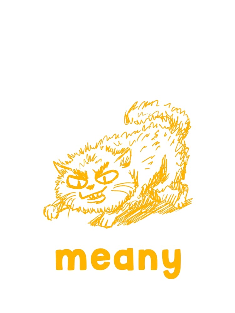 Mean Cat Poster, Funny Cat Wall Decor, Cute Kitty Art, Cat Lover Gift, Home Decor