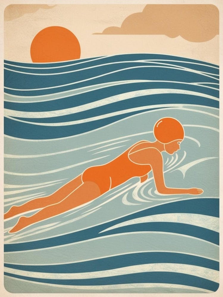 Vintage Swim Poster