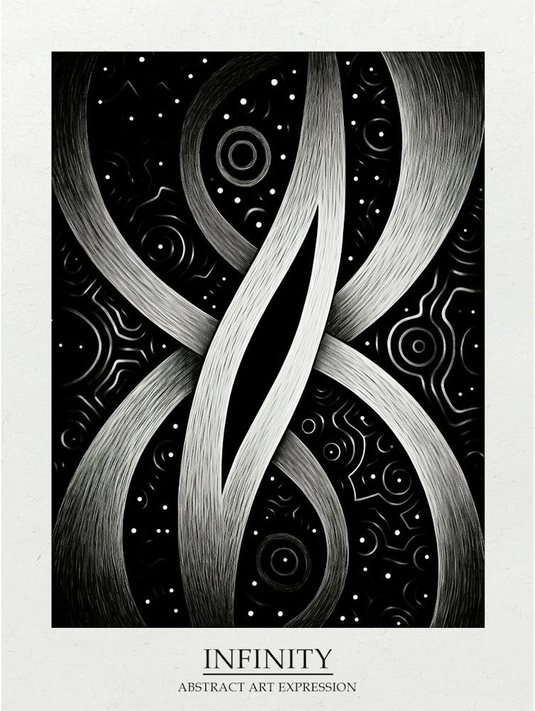 Infinity Abstract Black And White 7 Poster