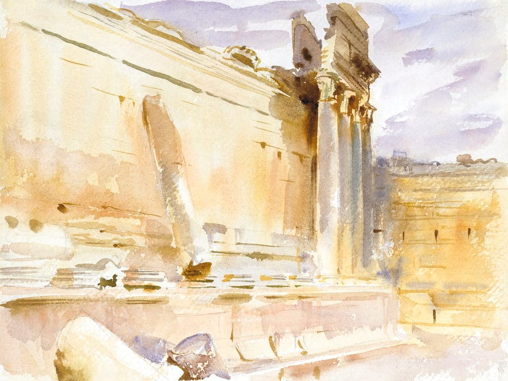 Temple Of Bacchus, Baalbek (1906), John Singer Sargent