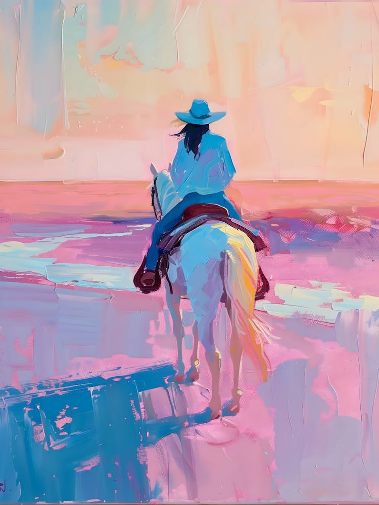 Cowgirl On Horseback