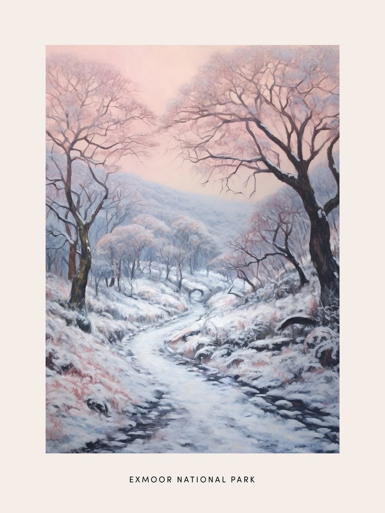 Dreamy Winter National Park Poster  Exmoor National Park England 1