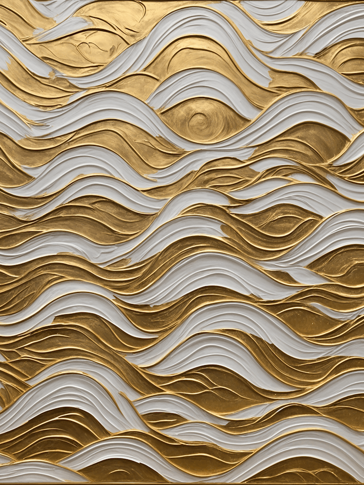 Gold And White Waves no2