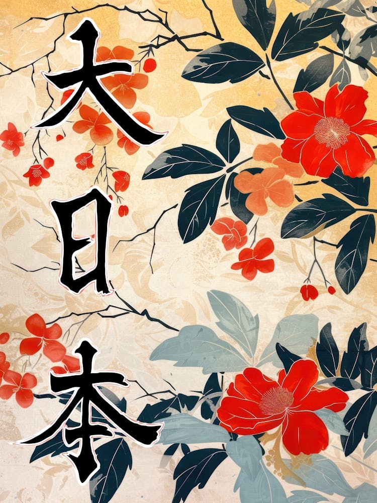 Hokusai Great Japan Poster Japanese Floral  13