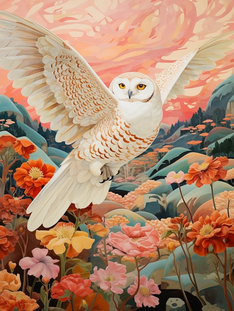 Snowy Owl 4 Detailed Bird Painting