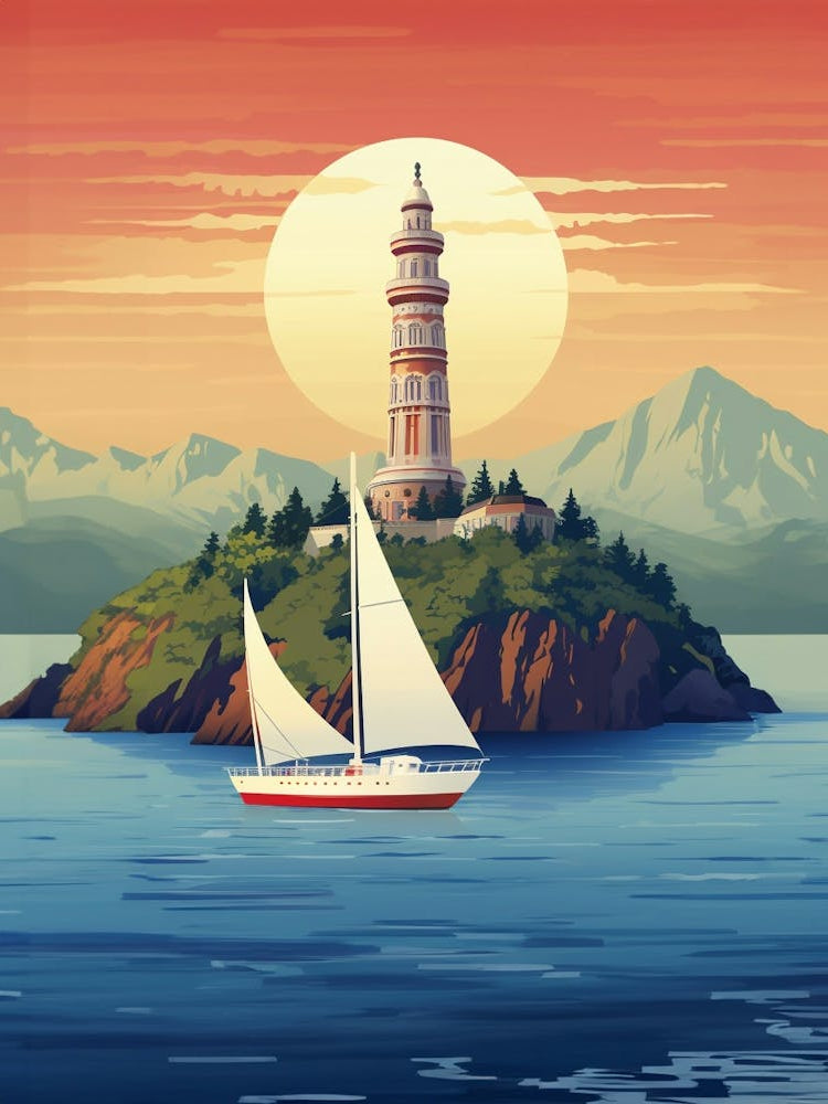 Bosphorus Cruise Prince Islands Modern Pixel Art 4