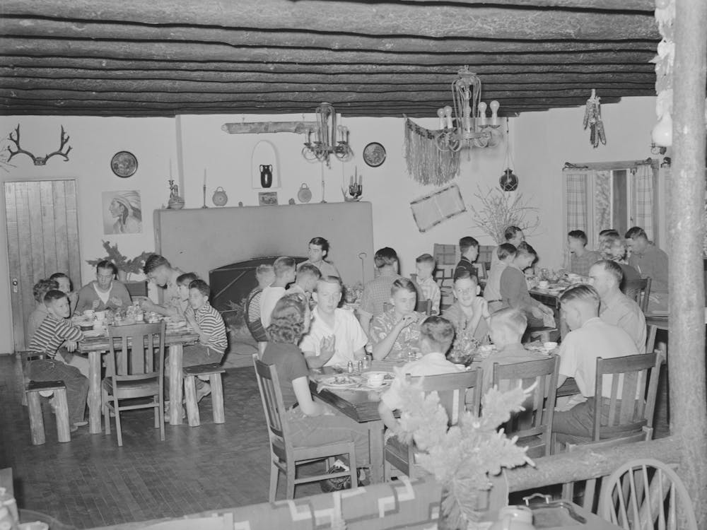 Untitled Photo, Possibly Related To Boys At Summer Camp Eating Breakfast, El Porvenir, New Mexico By Russell Lee