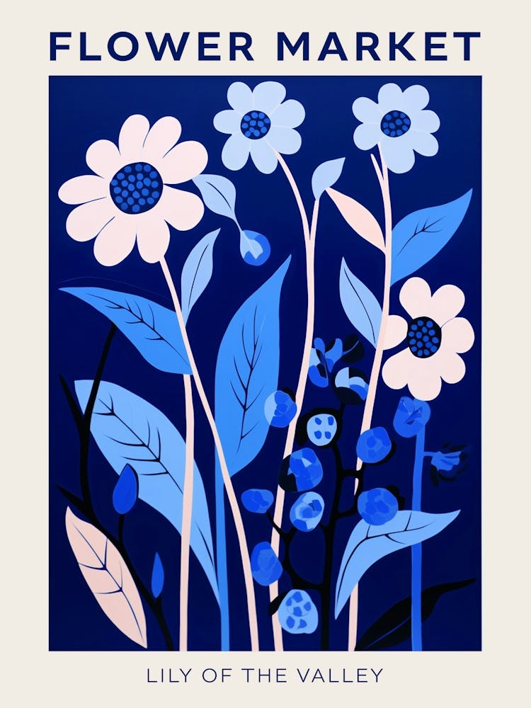 Blue Flower Market Poster Lily Of The Valley 2
