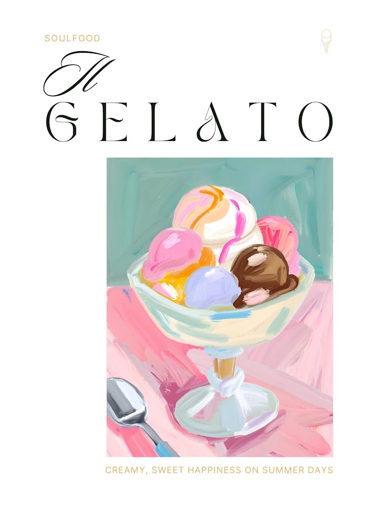 Il gelato - style exhibition poster