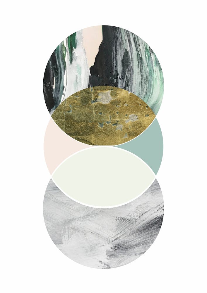 Textured Abstract Peach and Grey Circles