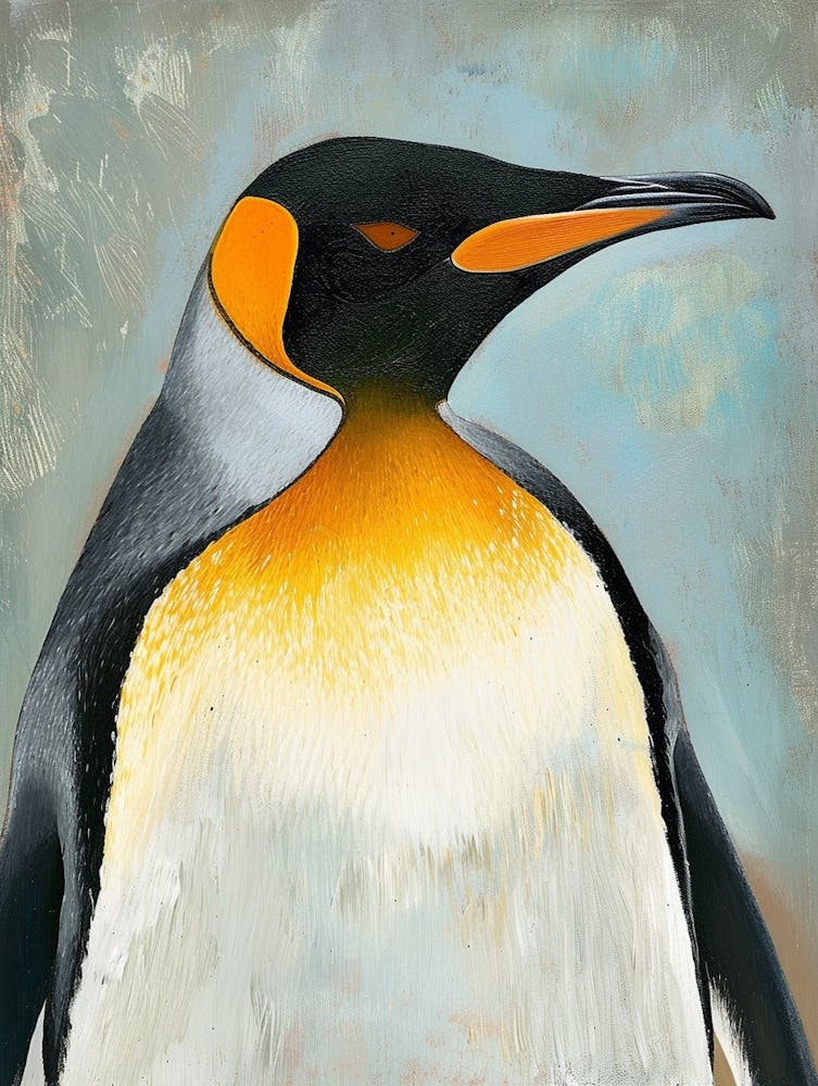 King Penguin Saunders Island Colour Block Painting 1
