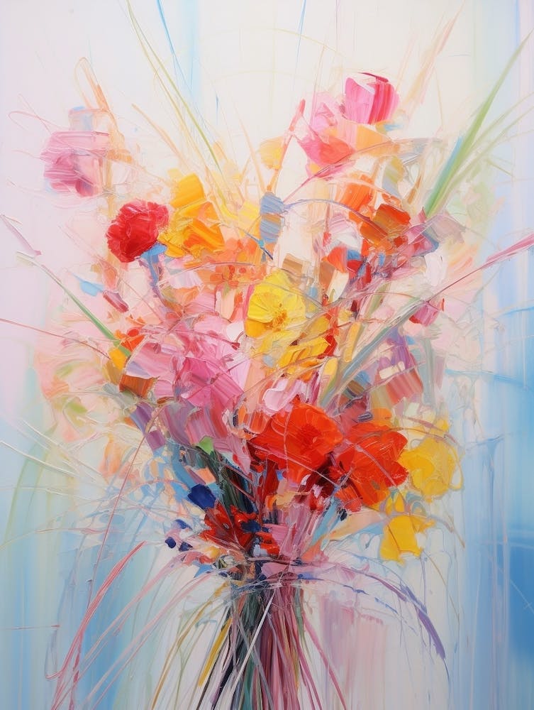 Abstract Flower Painting Fountain Grass 2