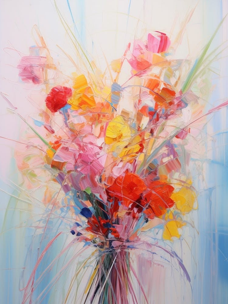 Abstract Flower Painting Fountain Grass 2