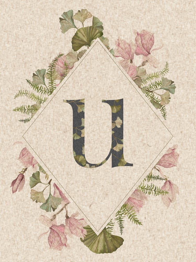 Floral Monogram U