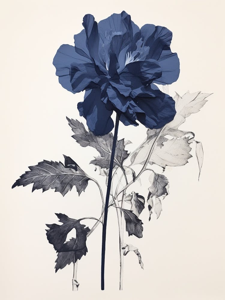 Blue Botanical Peony 3