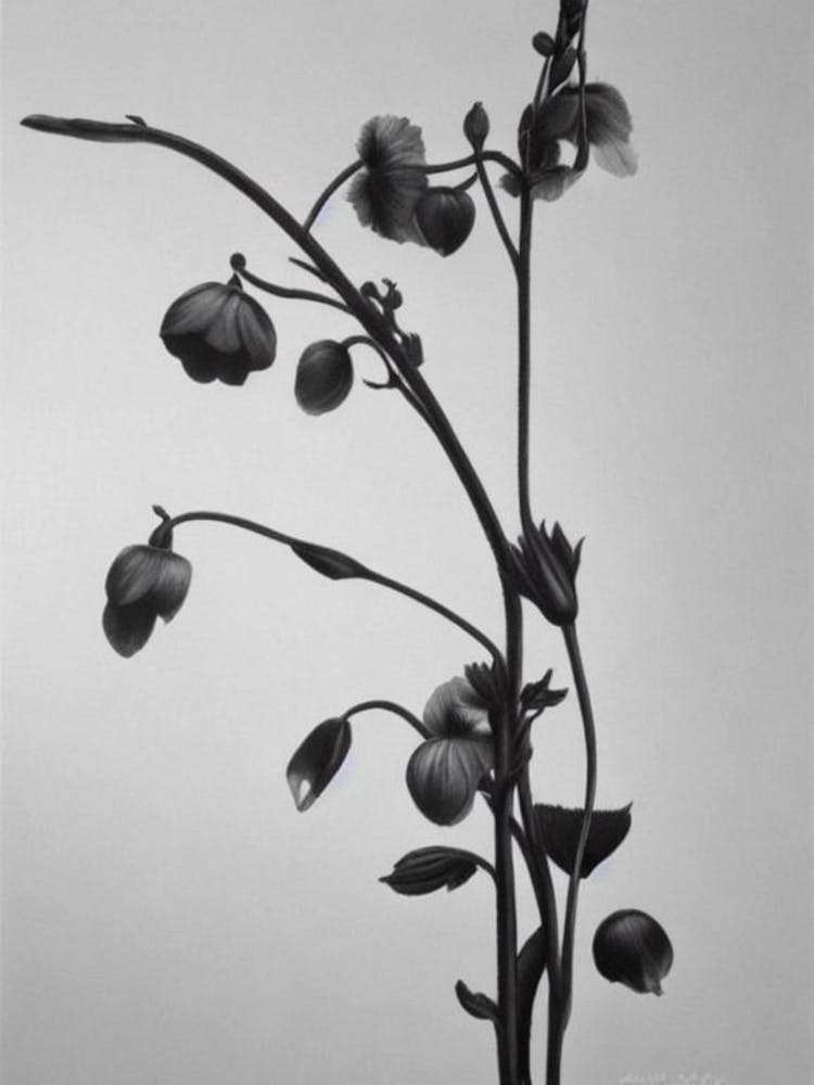 Sweet Pea B&W Pencil 2 Flower