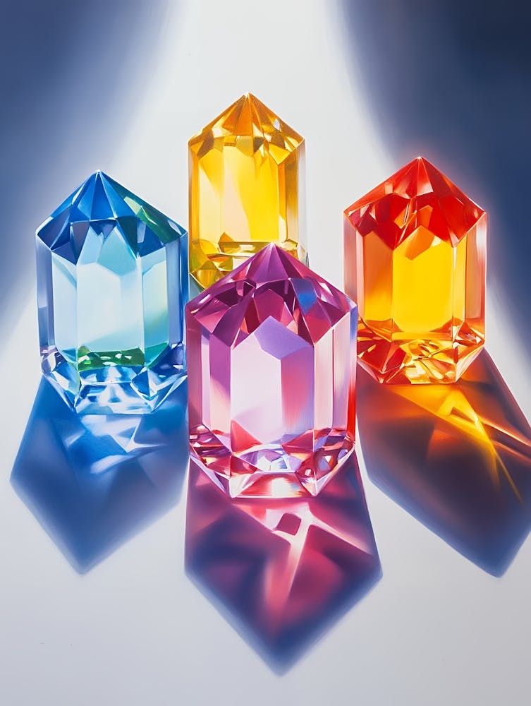 Four Crystal Cubes