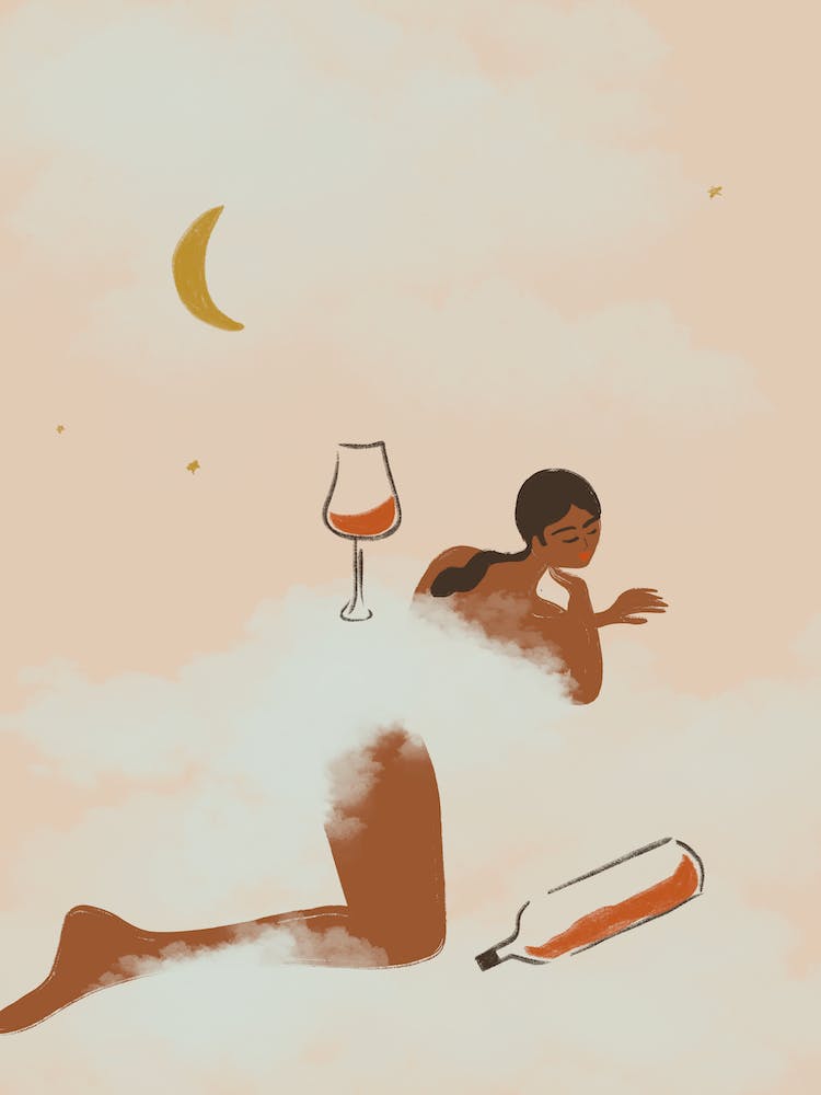 Paradise Woman With A Glass Of Wine