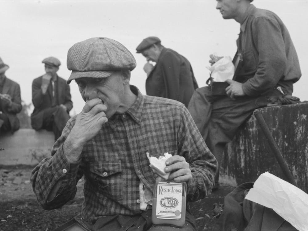 Railroad Workers Eating Lunch, Windsor Locks, Connecticut By Russell Lee