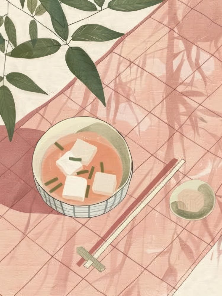 Pink Breakfast Food Miso Soup 2