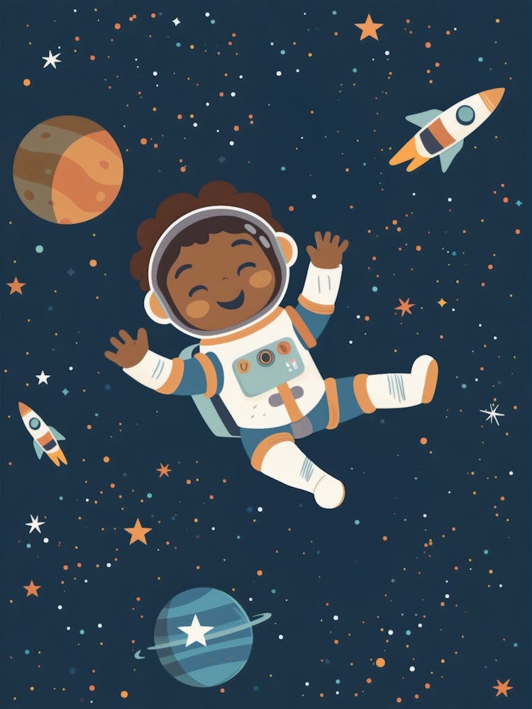 Boho Nursery 18 Astronaut