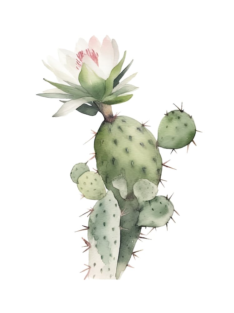 Rat Tail Cactus Watercolour Drawing 4